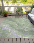 LOOMLAN Rugs Elius Green Washable Indoor-Outdoor Rug