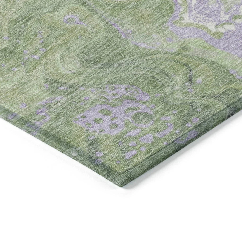 LOOMLAN Rugs Elius Green Washable Indoor-Outdoor Rug