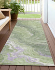 LOOMLAN Rugs Elius Green Washable Indoor-Outdoor Rug