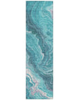 LOOMLAN Rugs Elius Teal Washable Indoor-Outdoor Rug