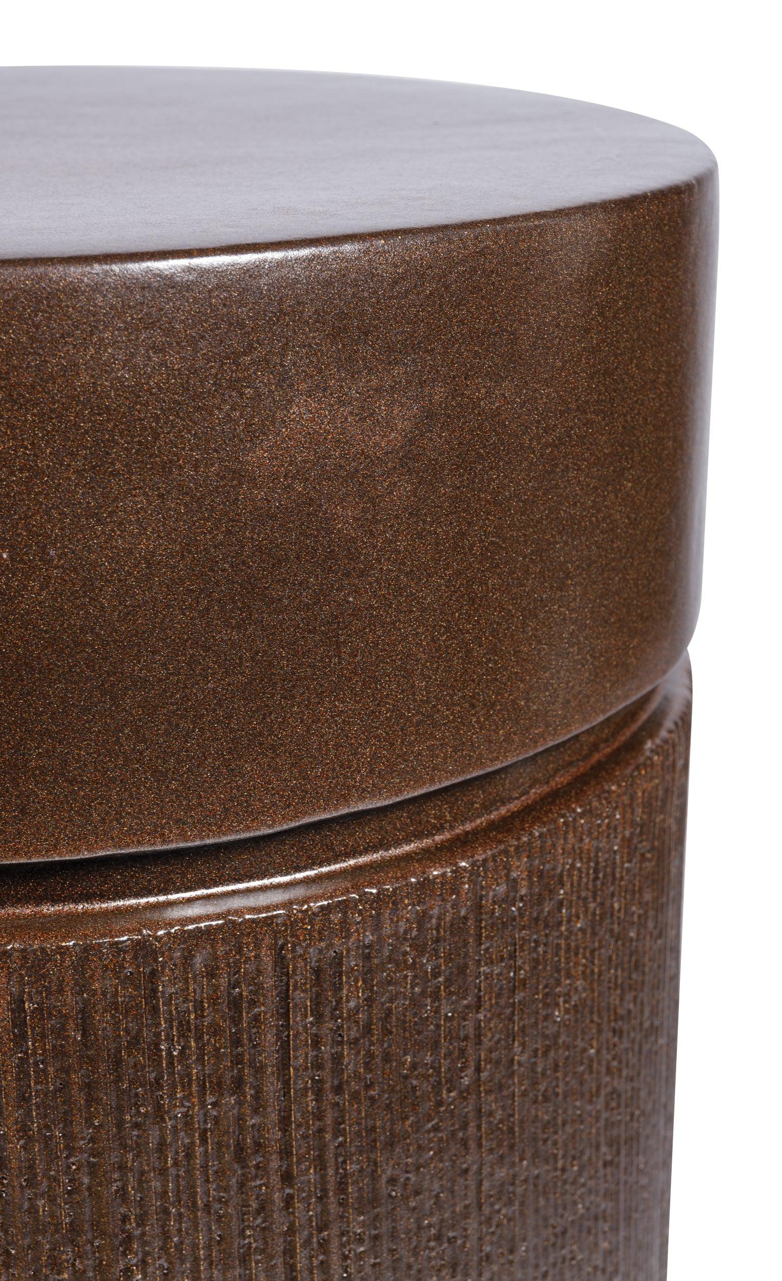 Ellipse Accent Table - Pyrite Brown Outdoor End Table-Outdoor Side Tables-Seasonal Living-LOOMLAN