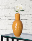 Emissary Ellipse Orange Ceramic Neck Vase