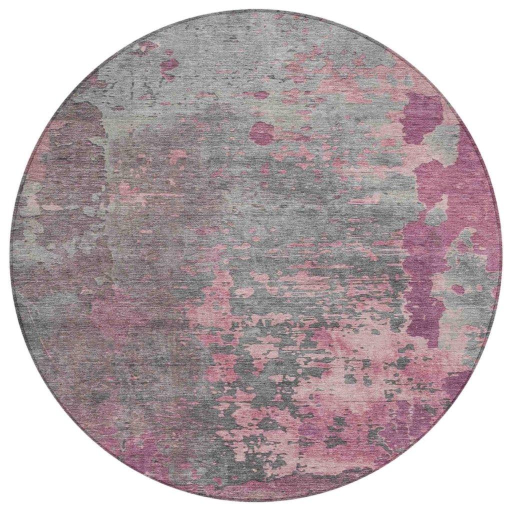 LOOMLAN Rugs Elon Pink Washable Indoor-Outdoor Rug