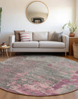 LOOMLAN Rugs Elon Pink Washable Indoor-Outdoor Rug