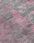 LOOMLAN Rugs Elon Pink Washable Indoor-Outdoor Rug