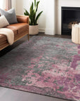 LOOMLAN Rugs Elon Pink Washable Indoor-Outdoor Rug