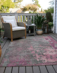 LOOMLAN Rugs Elon Pink Washable Indoor-Outdoor Rug