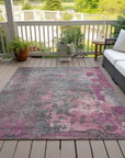 LOOMLAN Rugs Elon Pink Washable Indoor-Outdoor Rug