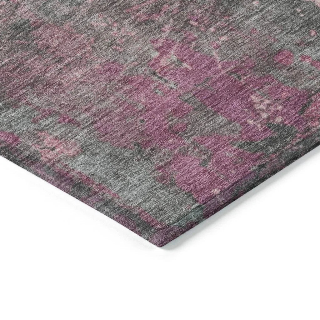 LOOMLAN Rugs Elon Pink Washable Indoor-Outdoor Rug