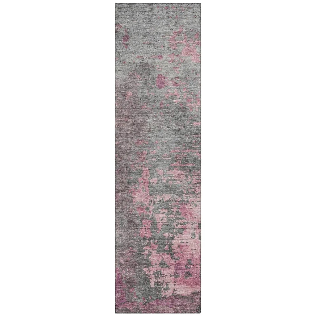 LOOMLAN Rugs Elon Pink Washable Indoor-Outdoor Rug