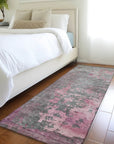 LOOMLAN Rugs Elon Pink Washable Indoor-Outdoor Rug