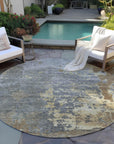 Eloril Brown Washable Indoor-Outdoor Rug