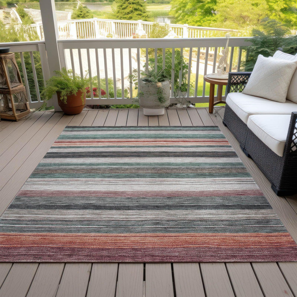 Addison Rugs Elyn Blue Washable Indoor-Outdoor Rug