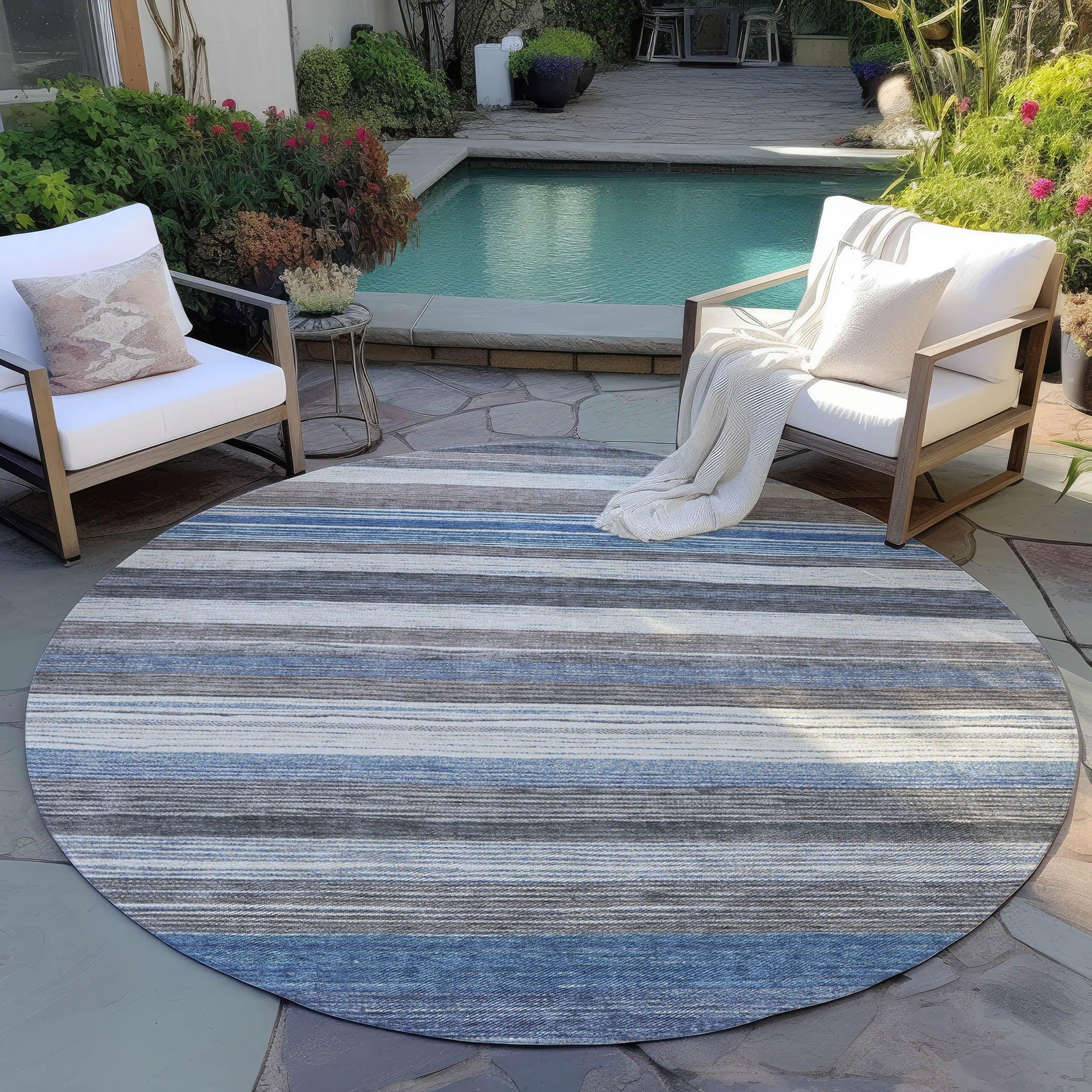 Elyn Denim Washable Indoor-Outdoor Rug