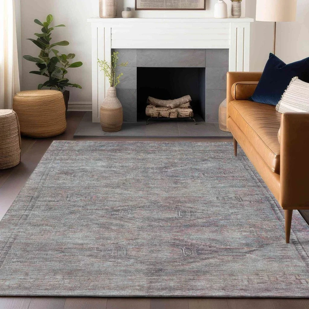 LOOMLAN Rugs Emalisse Gray Washable Indoor-Outdoor Rug