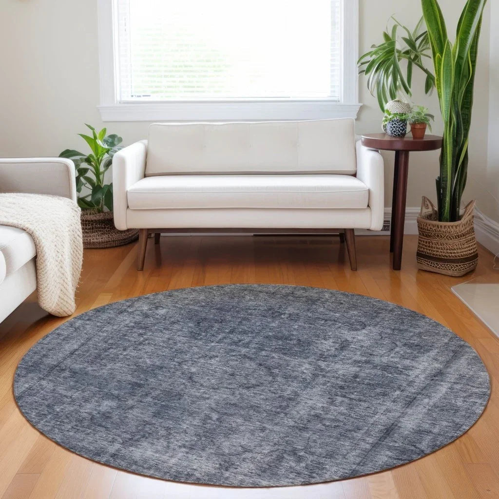 LOOMLAN Rugs Emberith Blue Washable Indoor-Outdoor Rug