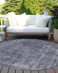 LOOMLAN Rugs Emberith Blue Washable Indoor-Outdoor Rug