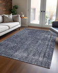 LOOMLAN Rugs Emberith Blue Washable Indoor-Outdoor Rug