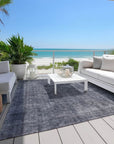 LOOMLAN Rugs Emberith Blue Washable Indoor-Outdoor Rug