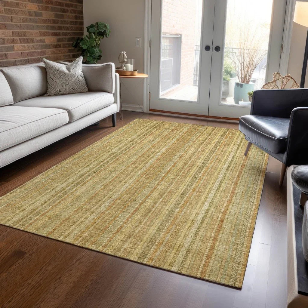 LOOMLAN Rugs Emberith Gold Washable Indoor-Outdoor Rug