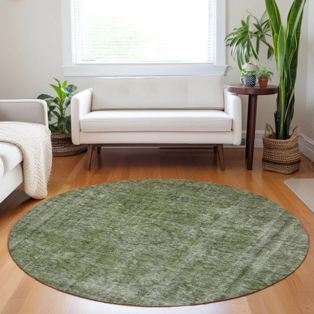 LOOMLAN Rugs Emberith Green Washable Indoor-Outdoor Rug