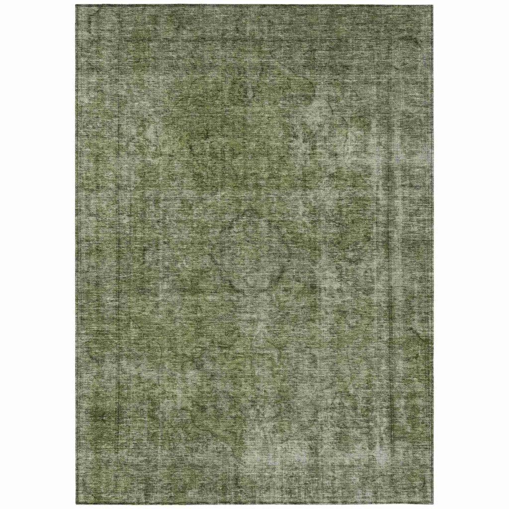 LOOMLAN Rugs Emberith Green Washable Indoor-Outdoor Rug