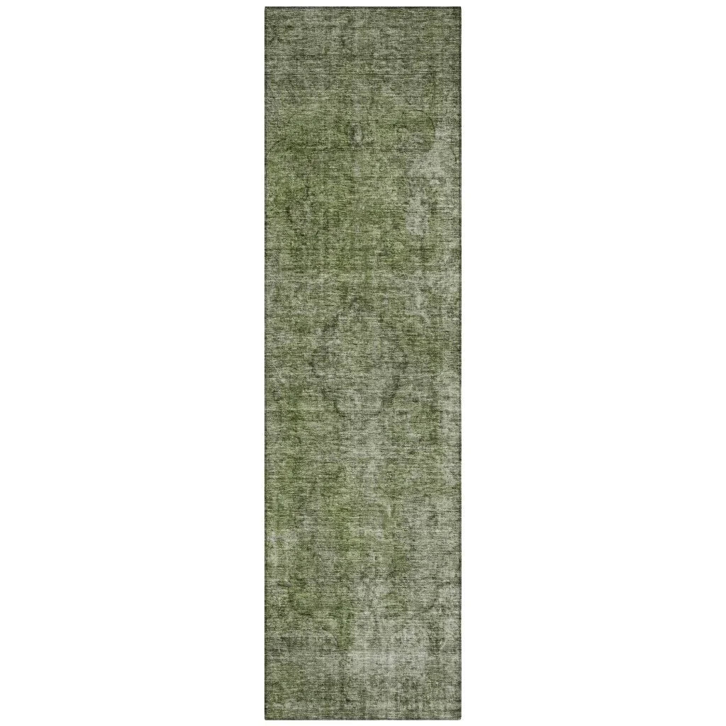 LOOMLAN Rugs Emberith Green Washable Indoor-Outdoor Rug