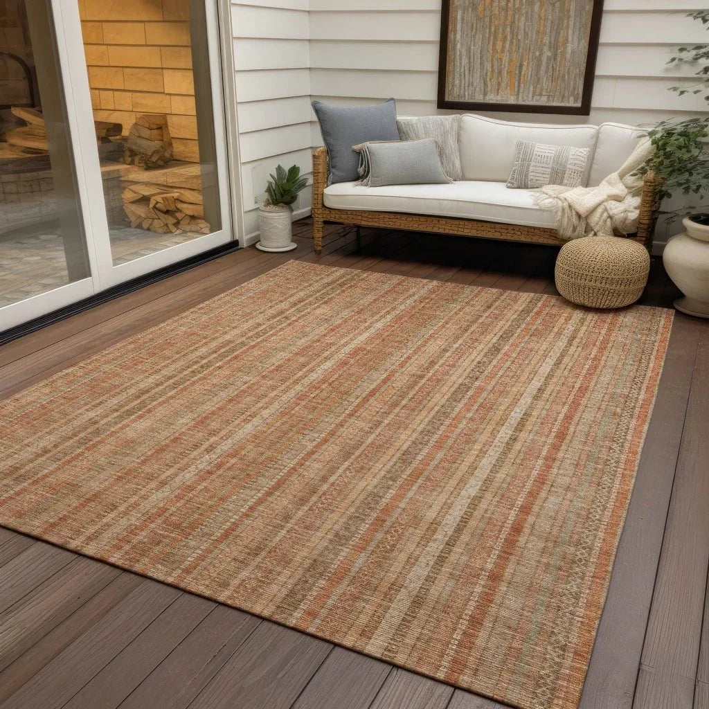 LOOMLAN Rugs Emberith Orange Washable Indoor-Outdoor Rug