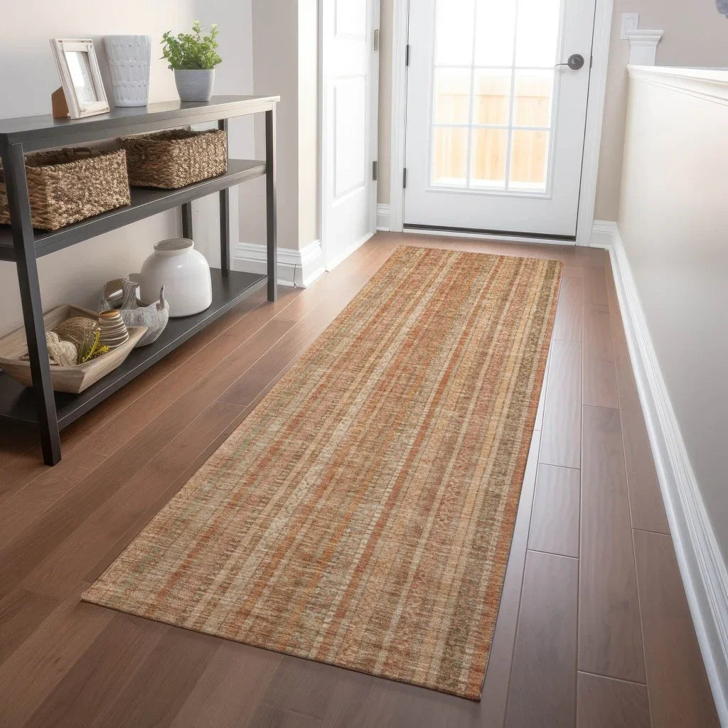 LOOMLAN Rugs Emberith Orange Washable Indoor-Outdoor Rug