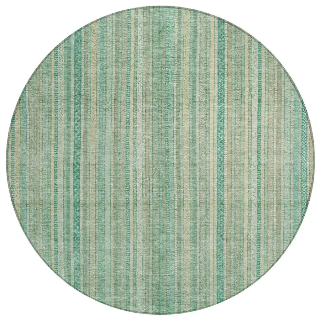 LOOMLAN Rugs Emberith Teal Washable Indoor-Outdoor Rug