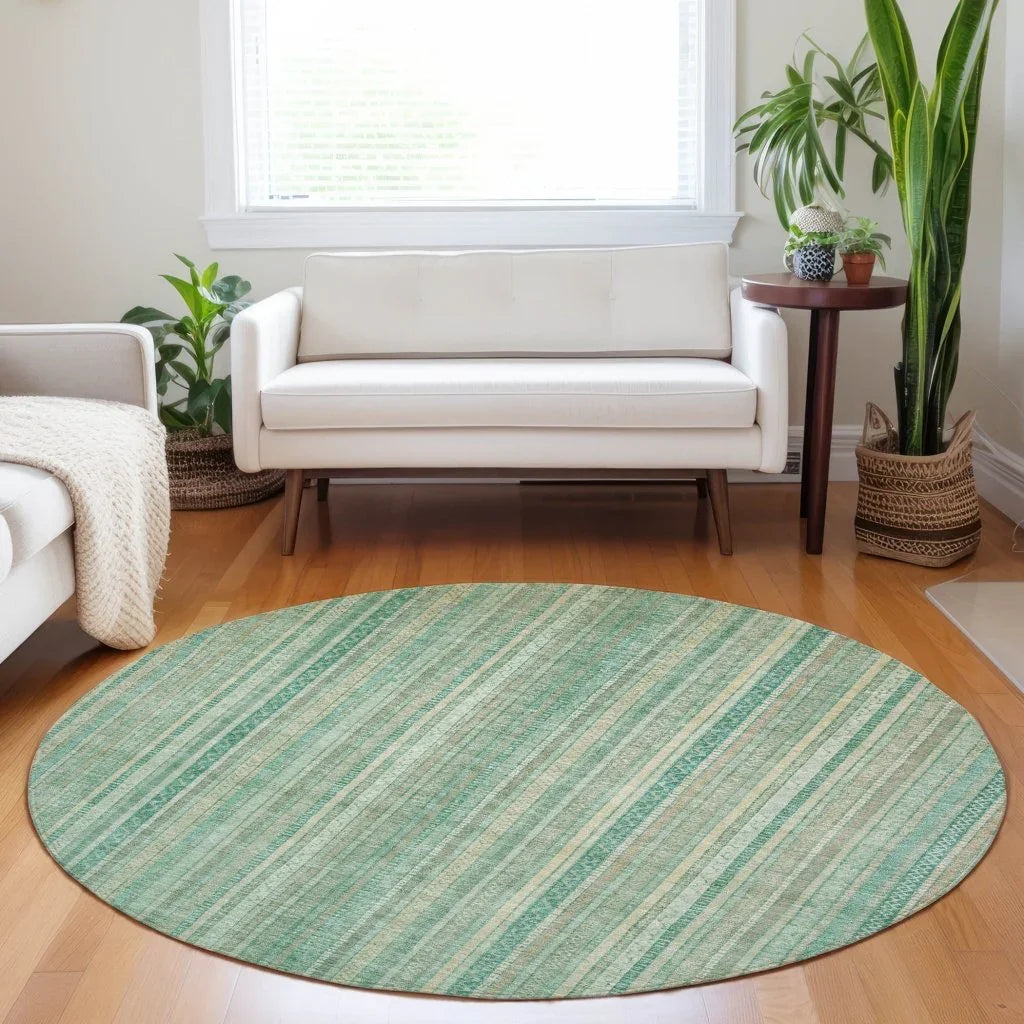 LOOMLAN Rugs Emberith Teal Washable Indoor-Outdoor Rug