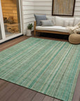 LOOMLAN Rugs Emberith Teal Washable Indoor-Outdoor Rug