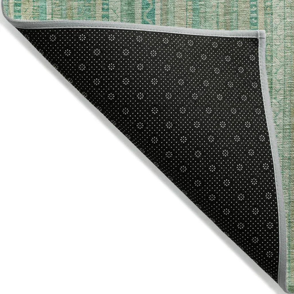 LOOMLAN Rugs Emberith Teal Washable Indoor-Outdoor Rug