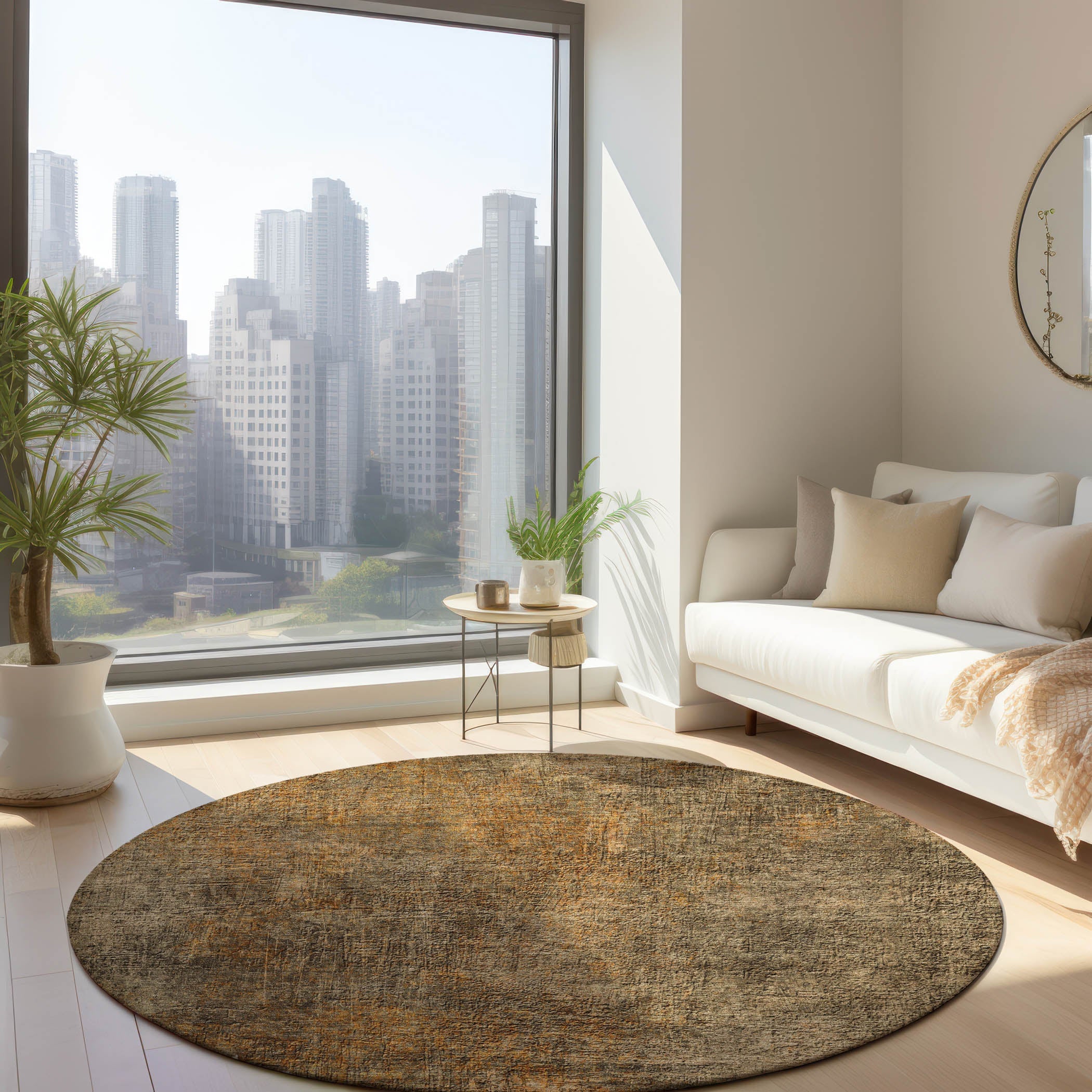Addison Rugs Faded Rhythm Brown Washable Indoor-Outdoor Rug