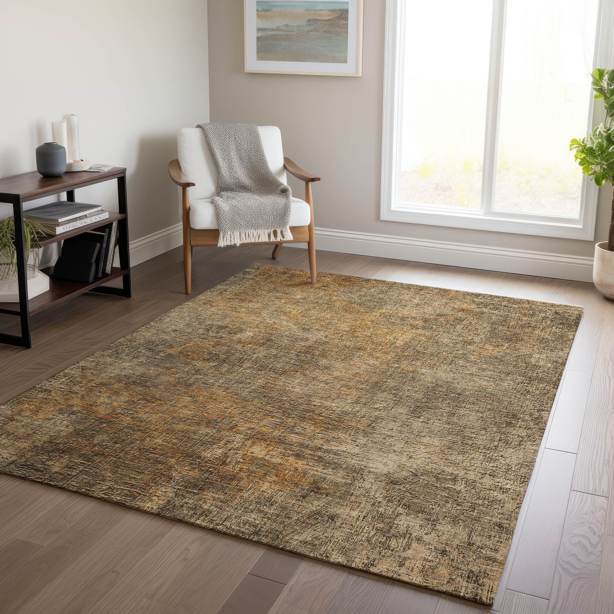 Addison Rugs Faded Rhythm Brown Washable Indoor-Outdoor Rug