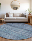 Faerain Blue Washable Indoor-Outdoor Rug