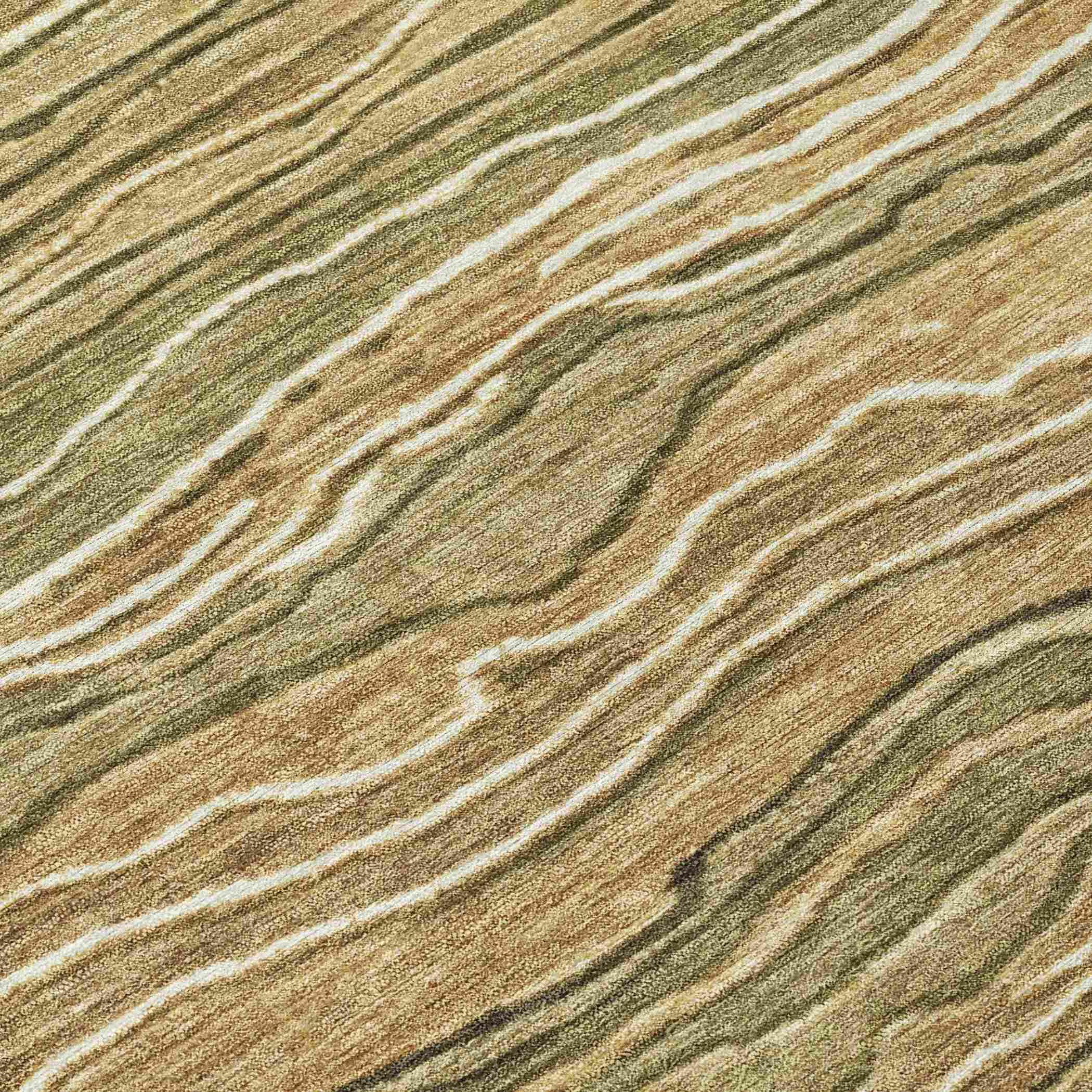 Faerain Green Washable Indoor-Outdoor Rug