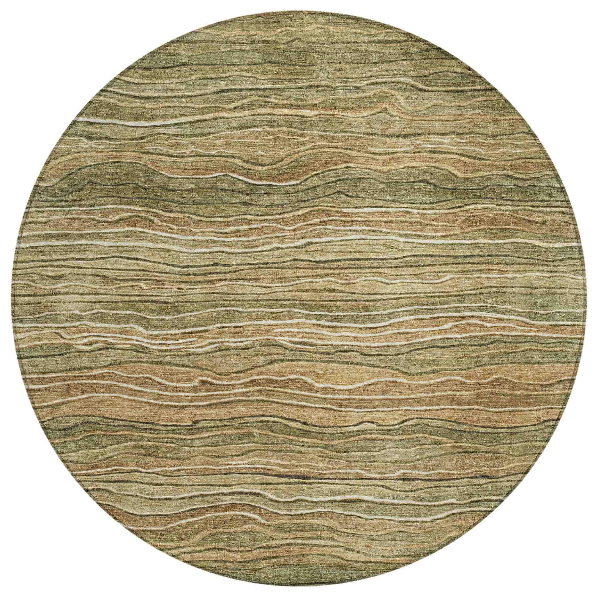 Faerain Green Washable Indoor-Outdoor Rug