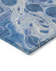 Faerara Blue Washable Indoor-Outdoor Rug