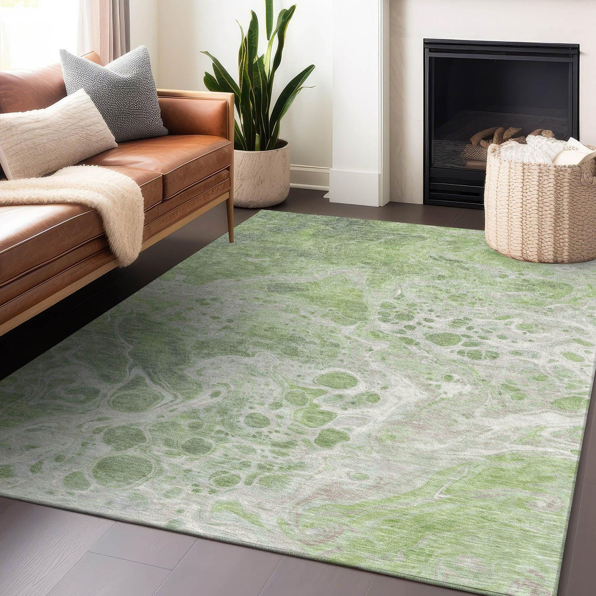 Addison Rugs Faerara Green Washable Indoor-Outdoor Rug