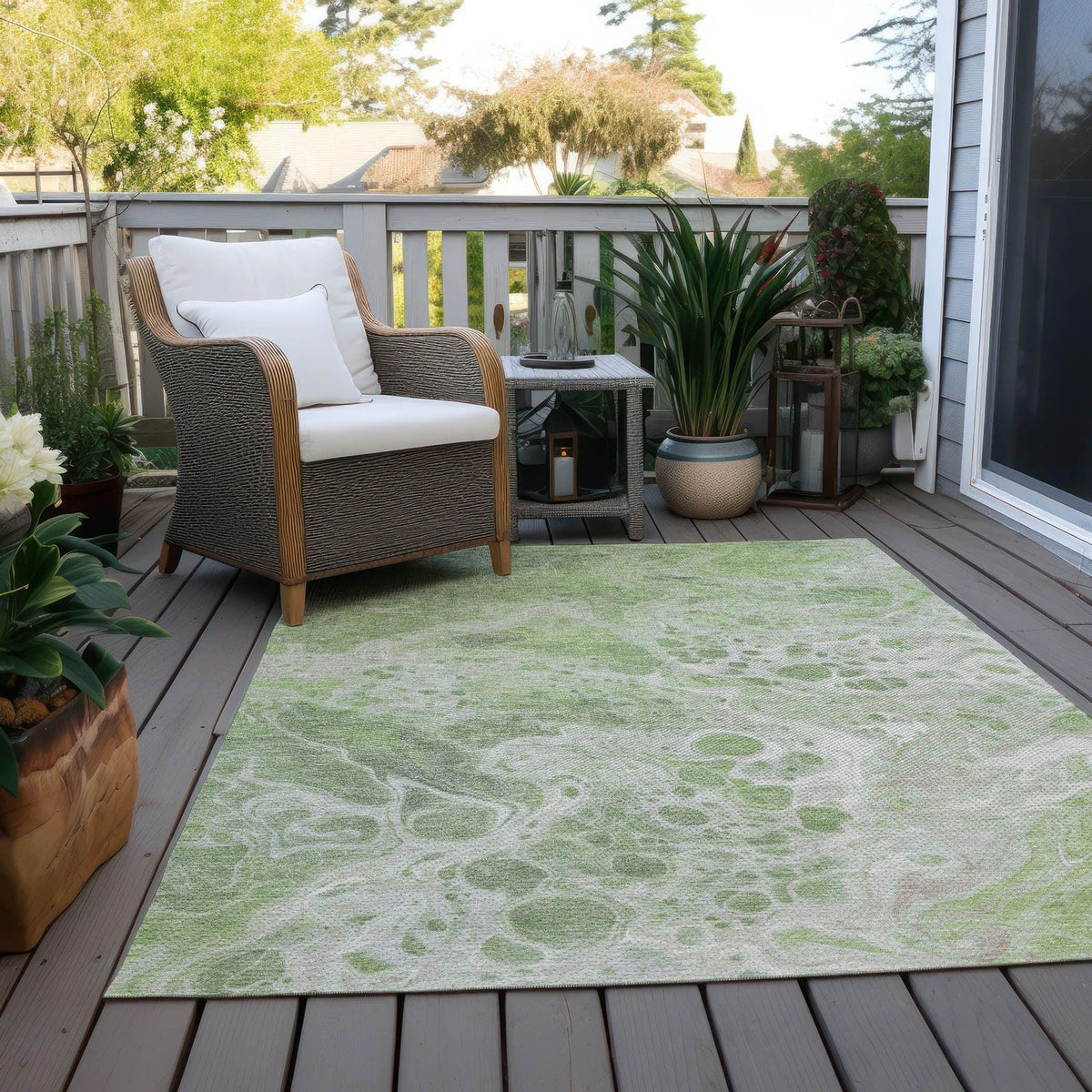 Addison Rugs Faerara Green Washable Indoor-Outdoor Rug