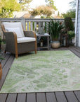 Faerara Green Washable Indoor-Outdoor Rug