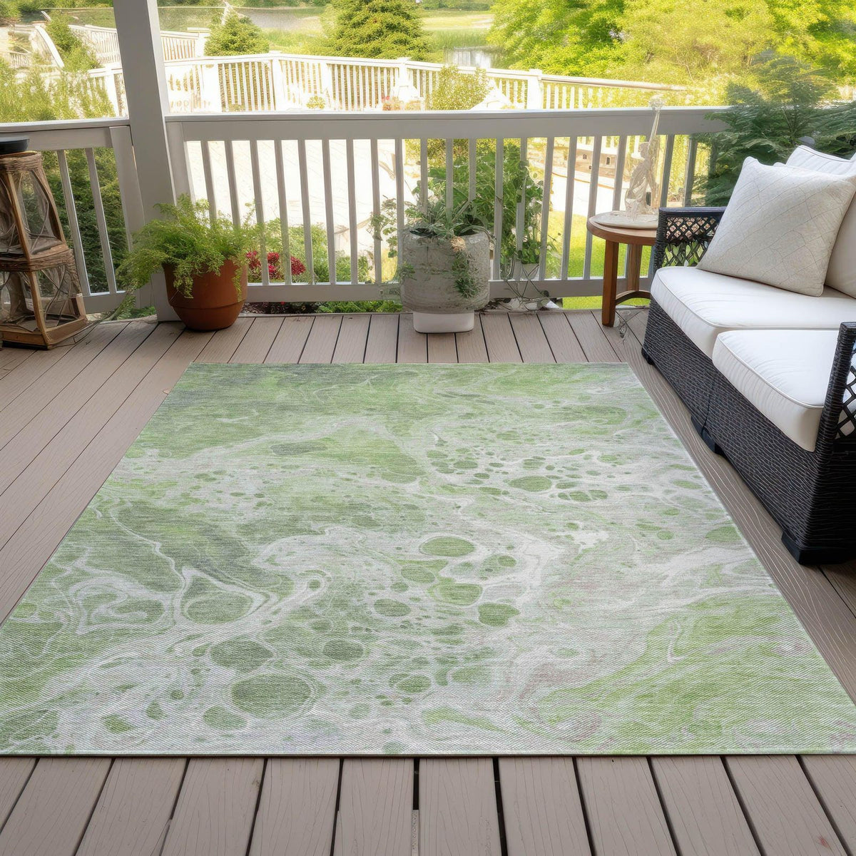 Addison Rugs Faerara Green Washable Indoor-Outdoor Rug