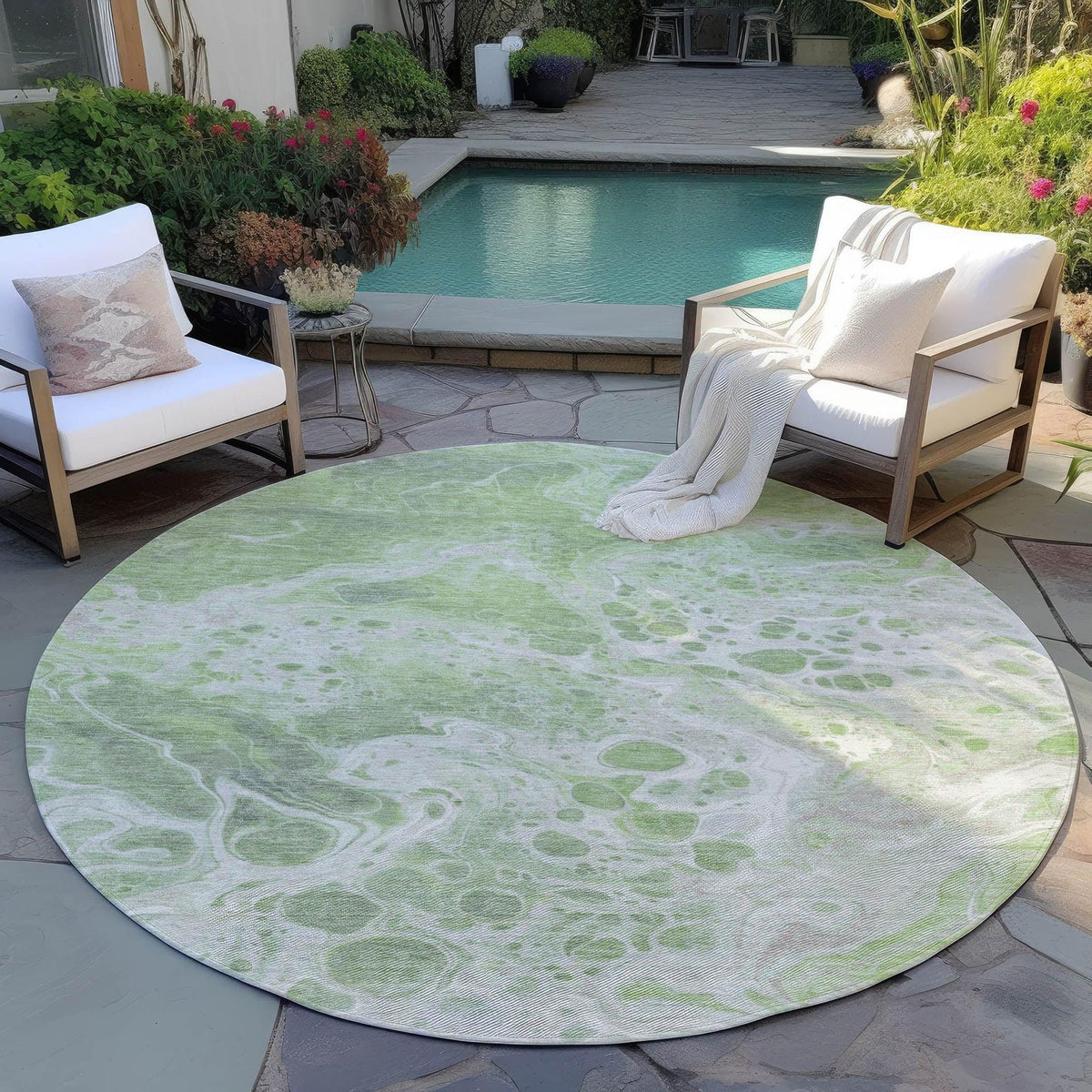 Addison Rugs Faerara Green Washable Indoor-Outdoor Rug