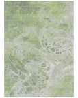 Faerara Green Washable Indoor-Outdoor Rug