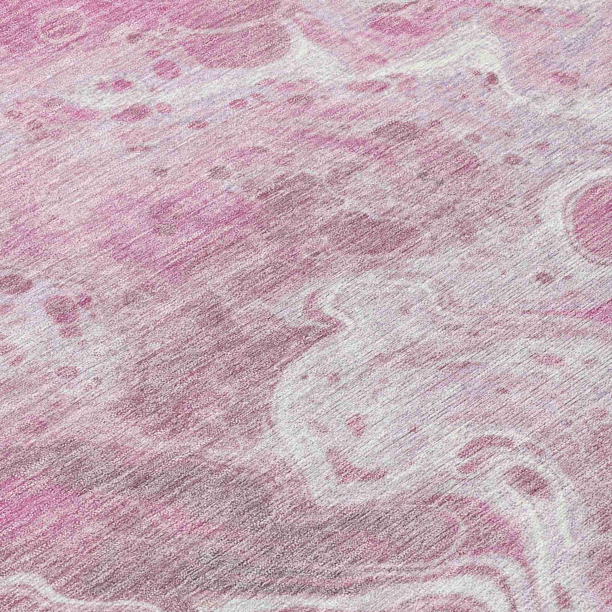 Faerara Pink Washable Indoor-Outdoor Rug