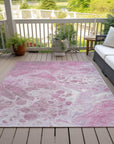 Faerara Pink Washable Indoor-Outdoor Rug