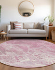 Faerara Pink Washable Indoor-Outdoor Rug
