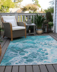Faerara Teal Washable Indoor-Outdoor Rug