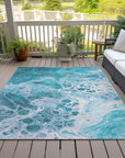 Faerara Teal Washable Indoor-Outdoor Rug